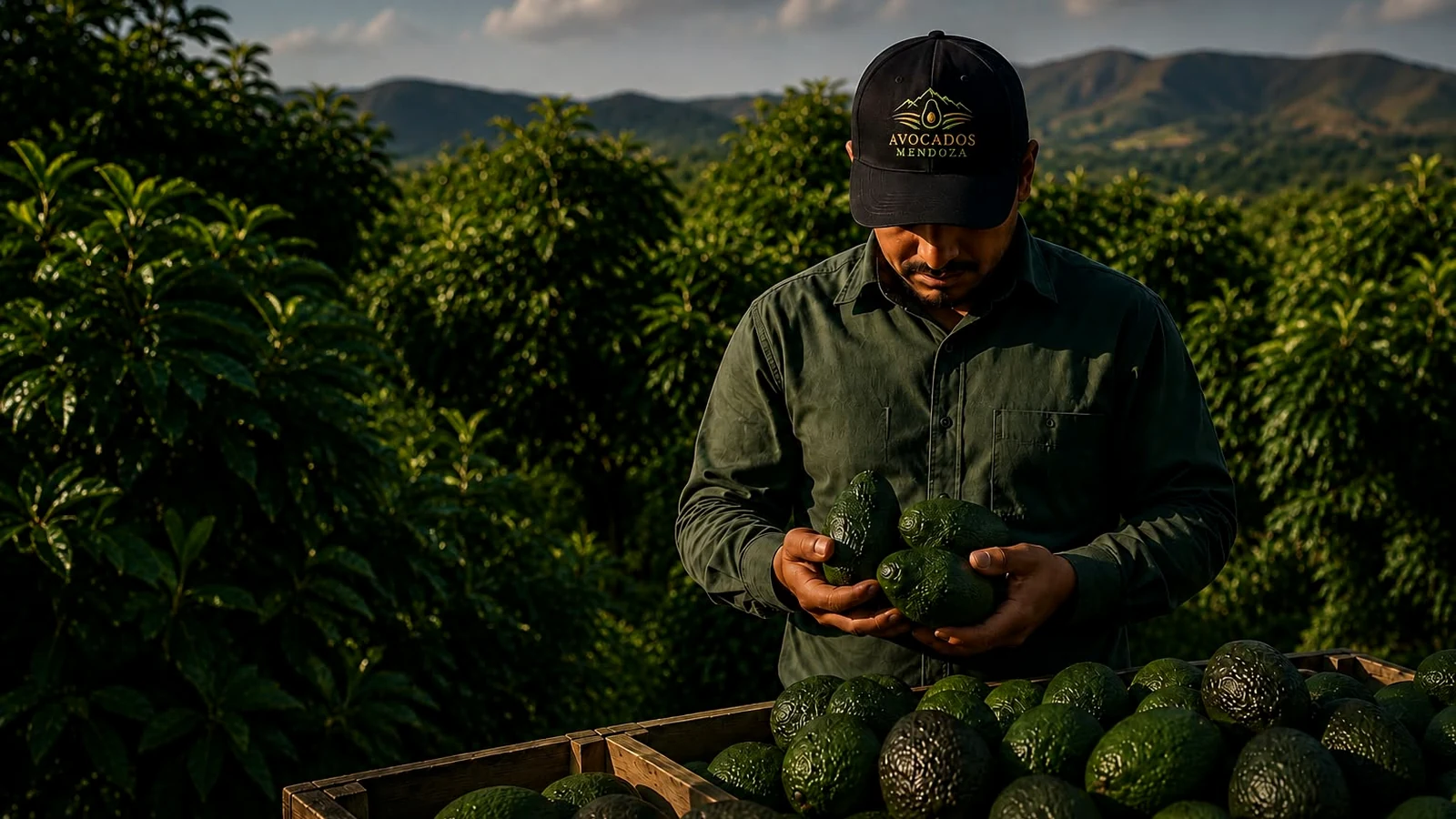 Cosecha y selección de aguacate